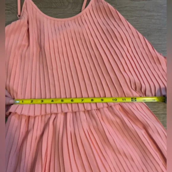 Lovers + Friends Long Orange Pleated California Girl Dress in Coral - Picture 10 of 12